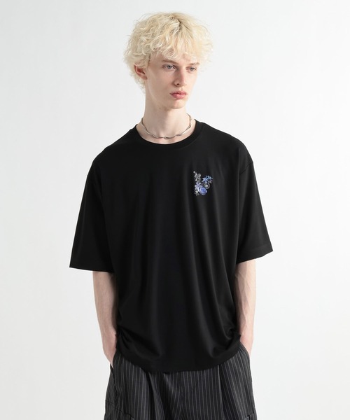 HARE（ハレ）の「【接触冷感】フラワーアートバックプリントカット(HARE)（Tシャツ/カットソー・メンズ・ブラック/ホワイト/オレンジ/パープル・SMALL/MEDIUM）」の17枚目の写真