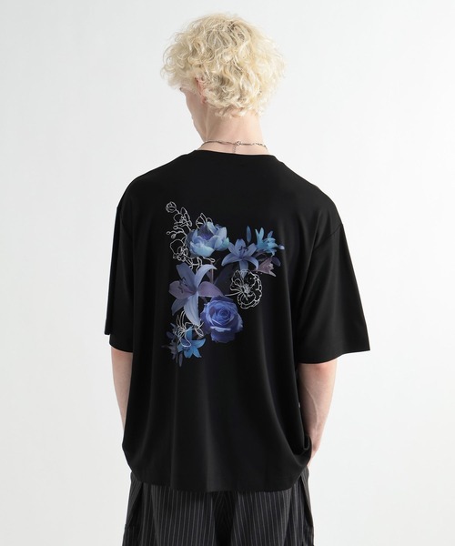 HARE（ハレ）の「【接触冷感】フラワーアートバックプリントカット(HARE)（Tシャツ/カットソー・メンズ・ブラック/ホワイト/オレンジ/パープル・SMALL/MEDIUM）」の19枚目の写真