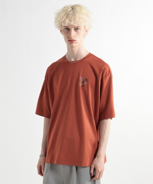 HARE（ハレ）の「【接触冷感】フラワーアートバックプリントカット(HARE)（Tシャツ/カットソー・メンズ・ブラック/ホワイト/オレンジ/パープル・SMALL/MEDIUM）」の20枚目の写真