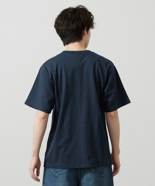 Lee(リー)の「Lee/リー LeeベーシックロゴTシャツ(Tシャツ/カットソー・メンズ・ネイビー/オレンジ/ホワイト・SMALL/MEDIUM/LARGE/X-LARGE)」の5枚目の写真
