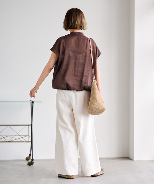 FRAMeWORK(フレームワーク)の「A POINT/アポワン 別注FENO チェーンbasketshoulder(かごバッグ・レディース・ブラウン/アイボリー・FREE)」の4枚目の写真