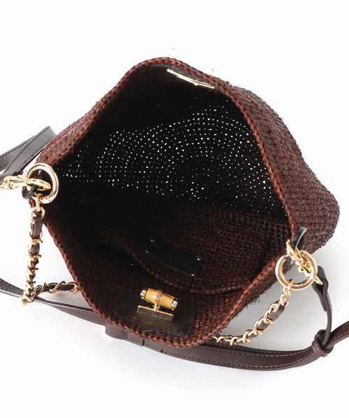 FRAMeWORK(フレームワーク)の「A POINT/アポワン 別注FENO チェーンbasketshoulder(かごバッグ・レディース・ブラウン/アイボリー・FREE)」の12枚目の写真