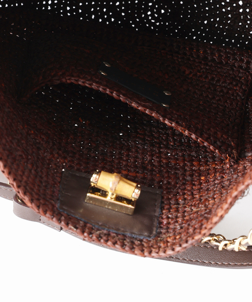 FRAMeWORK(フレームワーク)の「A POINT/アポワン 別注FENO チェーンbasketshoulder(かごバッグ・レディース・ブラウン/アイボリー・FREE)」の13枚目の写真