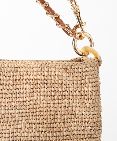 FRAMeWORK(フレームワーク)の「A POINT/アポワン 別注FENO チェーンbasketshoulder(かごバッグ・レディース・ブラウン/アイボリー・FREE)」の22枚目の写真