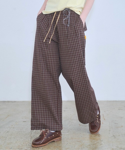 Zooodle（ズードル）の「Check easy pants - チェックイージーパンツ -（その他パンツ・メンズ・ブラウン/ネイビー・MEDIUM/LARGE）」の17枚目の写真