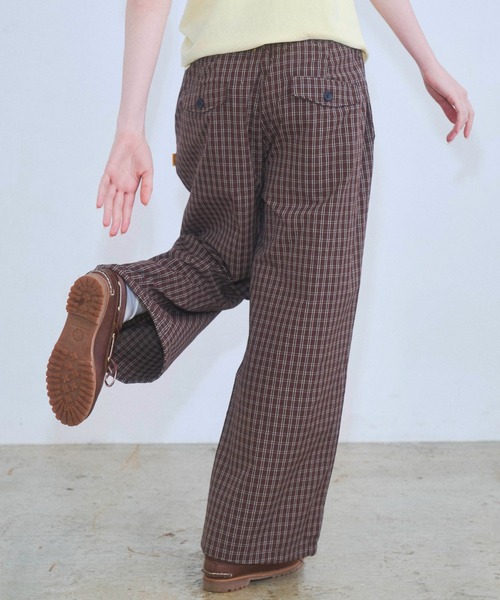 Zooodle（ズードル）の「Check easy pants - チェックイージーパンツ -（その他パンツ・メンズ・ブラウン/ネイビー・MEDIUM/LARGE）」の19枚目の写真