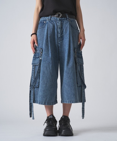 狐独（コドク）の「ケミカルウォッシュデニムショートパンツ（デニムパンツ・メンズ・ブラック/ブルー・MEDIUM/SMALL/LARGE）」の14枚目の写真