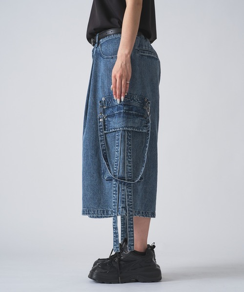 狐独（コドク）の「ケミカルウォッシュデニムショートパンツ（デニムパンツ・メンズ・ブラック/ブルー・MEDIUM/SMALL/LARGE）」の15枚目の写真
