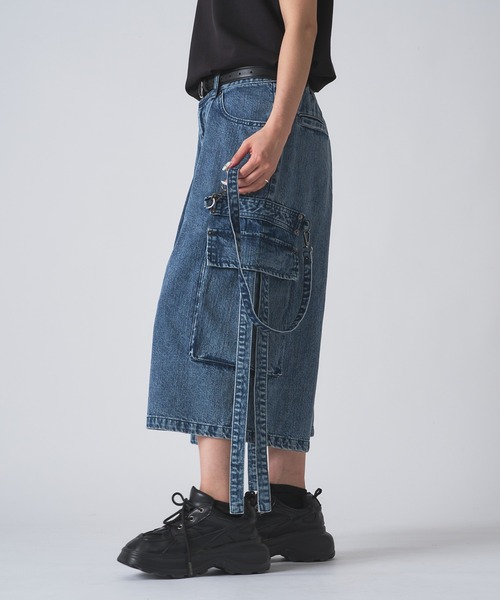 狐独（コドク）の「ケミカルウォッシュデニムショートパンツ（デニムパンツ・メンズ・ブラック/ブルー・MEDIUM/SMALL/LARGE）」の16枚目の写真