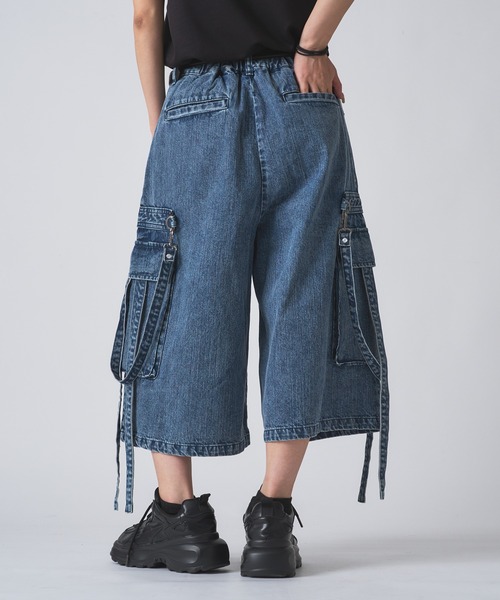 狐独（コドク）の「ケミカルウォッシュデニムショートパンツ（デニムパンツ・メンズ・ブラック/ブルー・MEDIUM/SMALL/LARGE）」の18枚目の写真