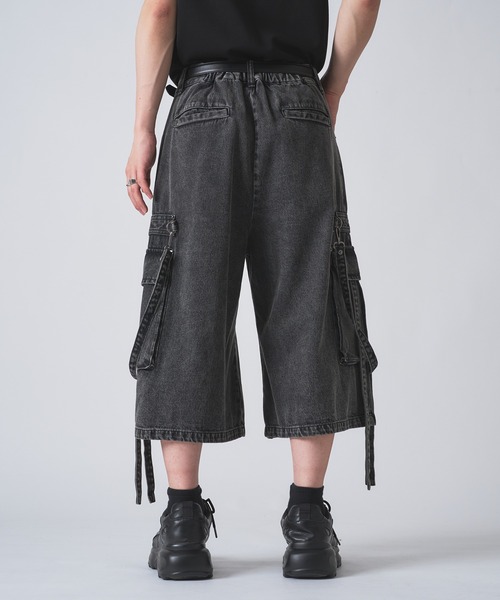 狐独（コドク）の「ケミカルウォッシュデニムショートパンツ（デニムパンツ・メンズ・ブラック/ブルー・MEDIUM/SMALL/LARGE）」の13枚目の写真