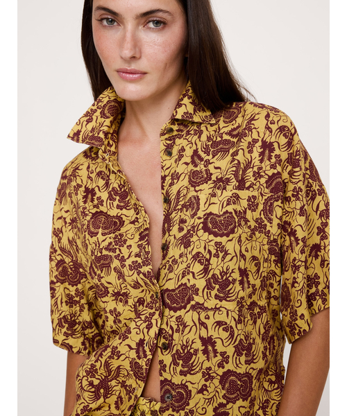 Banana Republic(バナナリパブリック)の「リネン ショートスリーブ シャツ(シャツ/ブラウス・レディース・ホワイト/ブラウン・XS/S/M/L)」の11枚目の写真