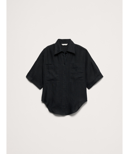 Banana Republic(バナナリパブリック)の「リネン ショートスリーブ シャツ(シャツ/ブラウス・レディース・ホワイト/ブラウン・XS/S/M/L)」の17枚目の写真