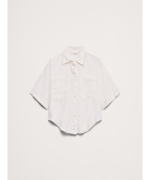 Banana Republic(バナナリパブリック)の「リネン ショートスリーブ シャツ(シャツ/ブラウス・レディース・ホワイト/ブラウン・XS/S/M/L)」の20枚目の写真