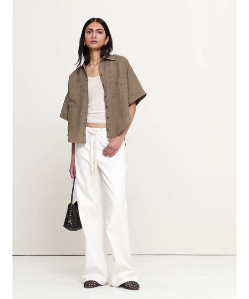 Banana Republic(バナナリパブリック)の「リネン ショートスリーブ シャツ(シャツ/ブラウス・レディース・ホワイト/ブラウン・XS/S/M/L)」の21枚目の写真