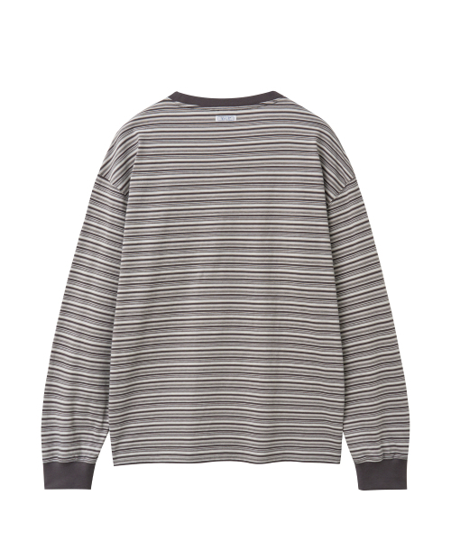 YALE（イェール）の「マルチストライプ長袖Tシャツ_ライトグレー（Tシャツ/カットソー・レディース・その他・SMALL/MEDIUM/LARGE/X-LARGE）」の2枚目の写真