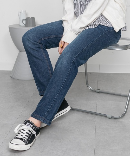 RCD(アールシーディー)の「ヴェンテージ加工 テーパードデニムパンツ(デニムパンツ・レディース・ブルー/ネイビー・M/LL/L)」の2枚目の写真