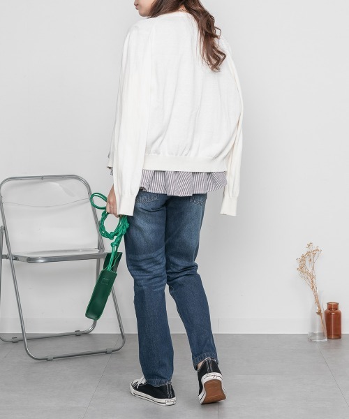 RCD(アールシーディー)の「ヴェンテージ加工 テーパードデニムパンツ(デニムパンツ・レディース・ブルー/ネイビー・M/LL/L)」の11枚目の写真