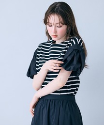 リボンスリーブカットソー