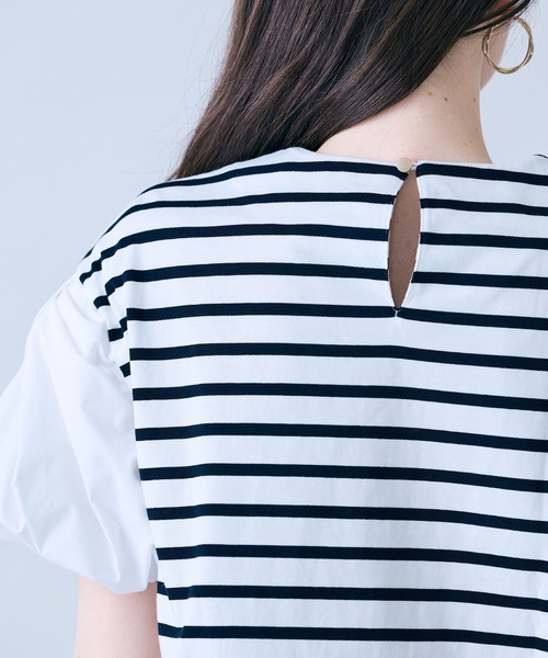 Audie a Muses(オーディアミューズ)の「リボンスリーブカットソー(Tシャツ/カットソー・レディース・オフホワイト/ブラック・42/38)」の10枚目の写真