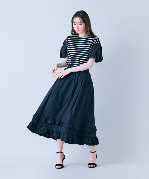 Audie a Muses(オーディアミューズ)の「リボンスリーブカットソー(Tシャツ/カットソー・レディース・オフホワイト/ブラック・42/38)」の12枚目の写真