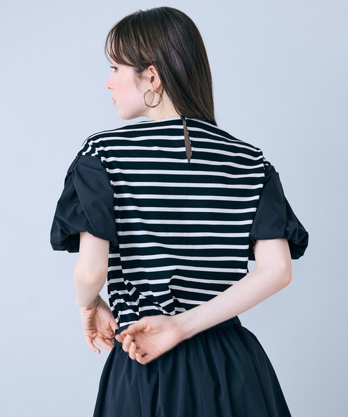 Audie a Muses(オーディアミューズ)の「リボンスリーブカットソー(Tシャツ/カットソー・レディース・オフホワイト/ブラック・42/38)」の15枚目の写真