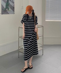 ボーダー オーバーサイズ T シャツワンピース