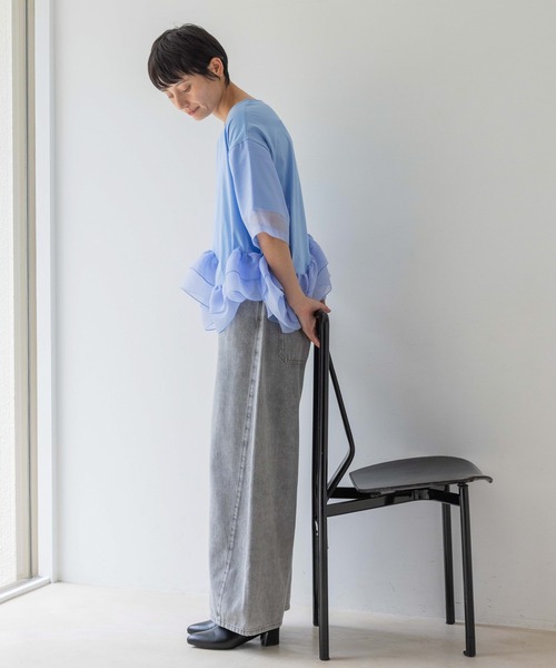 studio CLIP(スタディオクリップ)の「【Limited Line】裾切り替えフリルプルオーバー(Tシャツ/カットソー・レディース・ブラック/サックスブルー・FREE)」の18枚目の写真