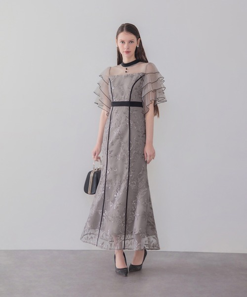 Leja(レジャ)の「【LEJA】ハイネックパイピングシアーチュールスリーブスパンコールリーフマーメイドワンピースドレス美脚効果結婚式 パーティードレス 成人式 二次会 同窓会 お呼ばれ オケージョン 20代 30代(ドレス・レディース・グレー/ブラック・SMALL/MEDIUM)」の21枚目の写真
