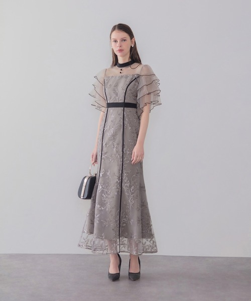 Leja(レジャ)の「【LEJA】ハイネックパイピングシアーチュールスリーブスパンコールリーフマーメイドワンピースドレス美脚効果結婚式 パーティードレス 成人式 二次会 同窓会 お呼ばれ オケージョン 20代 30代(ドレス・レディース・グレー/ブラック・SMALL/MEDIUM)」の17枚目の写真