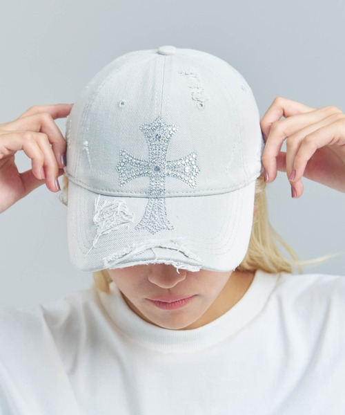 JACKROSE(ジャックローズ)の「JE-SELECT-クロスストーンCAP(キャップ・メンズ・グレー/ブラック/レッド/ホワイト/ブラウン・FREE)」の6枚目の写真