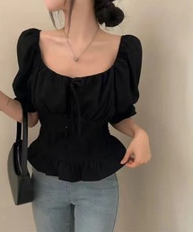 2WAYオフショルパフスリーブブラウス