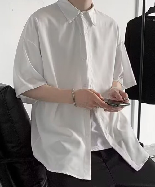 KELVIN(ケルヴァン)の「Smooth Touch Oversized Shirt スムースタッチオーバーサイズシャツ(シャツ/ブラウス・メンズ・ブラック/ホワイト・MEDIUM/LARGE)」の10枚目の写真