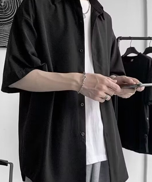 KELVIN(ケルヴァン)の「Smooth Touch Oversized Shirt スムースタッチオーバーサイズシャツ(シャツ/ブラウス・メンズ・ブラック/ホワイト・MEDIUM/LARGE)」の13枚目の写真
