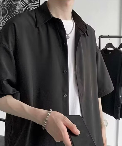 KELVIN(ケルヴァン)の「Smooth Touch Oversized Shirt スムースタッチオーバーサイズシャツ(シャツ/ブラウス・メンズ・ブラック/ホワイト・MEDIUM/LARGE)」の14枚目の写真