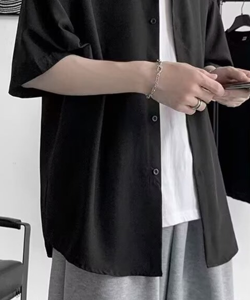 KELVIN(ケルヴァン)の「Smooth Touch Oversized Shirt スムースタッチオーバーサイズシャツ(シャツ/ブラウス・メンズ・ブラック/ホワイト・MEDIUM/LARGE)」の16枚目の写真