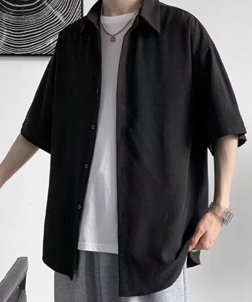 KELVIN(ケルヴァン)の「Smooth Touch Oversized Shirt スムースタッチオーバーサイズシャツ(シャツ/ブラウス・メンズ・ブラック/ホワイト・MEDIUM/LARGE)」の17枚目の写真