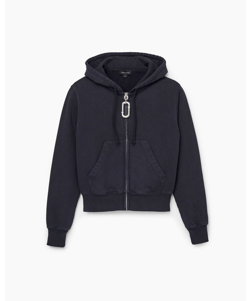 MARC JACOBS(マークジェイコブス)の「【NEW】POP J MARC CROPPED ZIP-UP/ポップ Jマーク クロップド ジップアップ(パーカー・レディース・ブラック×ゴールド・M/S/XS)」の2枚目の写真