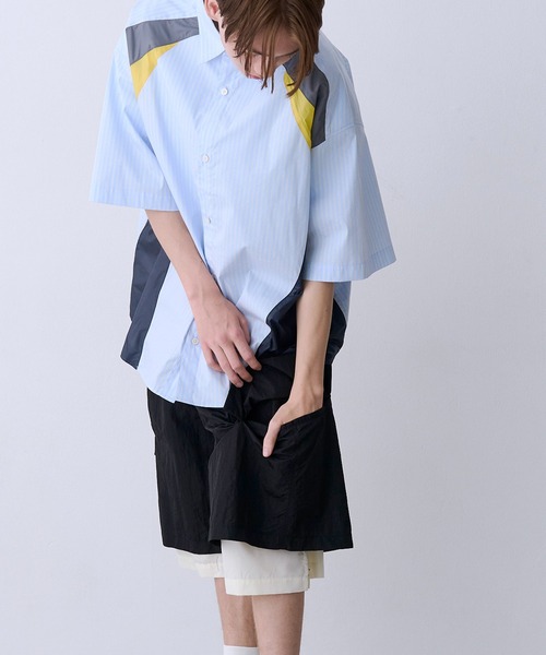 SeeSew（シーソー）の「【UNISEX】LAYERD WIDE SHORTPANTS/レイヤード