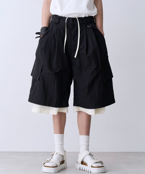 SeeSew(シーソー)の「【UNISEX】LAYERD WIDE SHORTPANTS/レイヤードワイドショートパンツ(その他パンツ・メンズ・グレー/ブラック/ネイビー・M/L)」の10枚目の写真