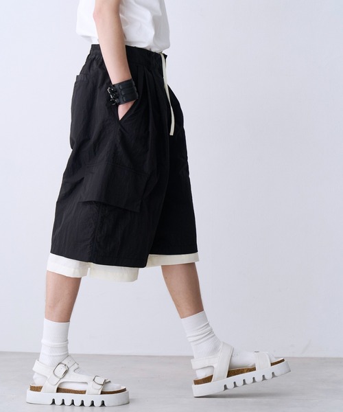 SeeSew(シーソー)の「【UNISEX】LAYERD WIDE SHORTPANTS/レイヤードワイドショートパンツ(その他パンツ・メンズ・グレー/ブラック/ネイビー・M/L)」の12枚目の写真
