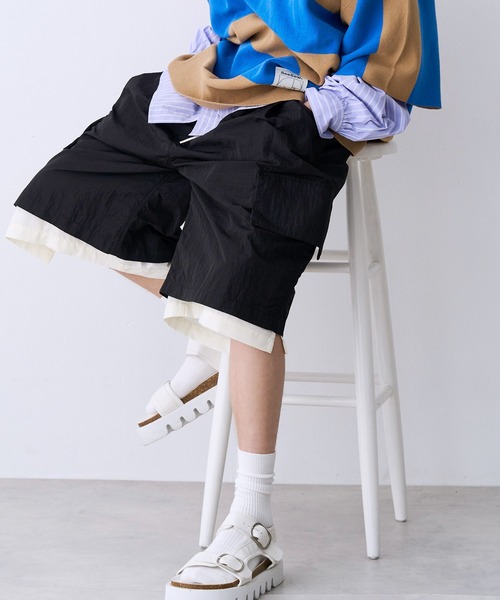 SeeSew(シーソー)の「【UNISEX】LAYERD WIDE SHORTPANTS/レイヤードワイドショートパンツ(その他パンツ・メンズ・グレー/ブラック/ネイビー・M/L)」の14枚目の写真