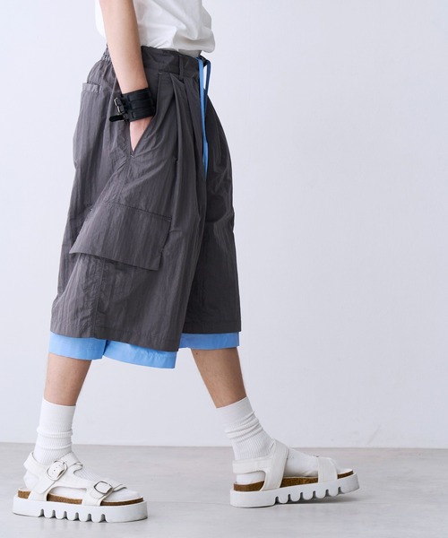SeeSew(シーソー)の「【UNISEX】LAYERD WIDE SHORTPANTS/レイヤードワイドショートパンツ(その他パンツ・メンズ・グレー/ブラック/ネイビー・M/L)」の20枚目の写真