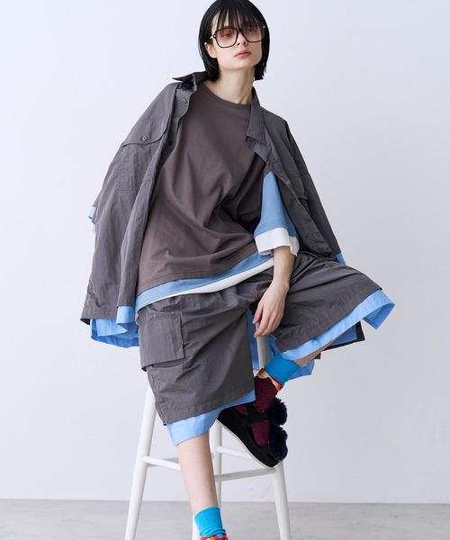 SeeSew(シーソー)の「【UNISEX】LAYERD WIDE SHORTPANTS/レイヤードワイドショートパンツ(その他パンツ・メンズ・グレー/ブラック/ネイビー・M/L)」の15枚目の写真