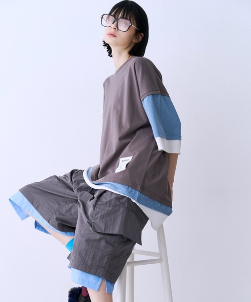 SeeSew(シーソー)の「【UNISEX】LAYERD WIDE SHORTPANTS/レイヤードワイドショートパンツ(その他パンツ・メンズ・グレー/ブラック/ネイビー・M/L)」の16枚目の写真