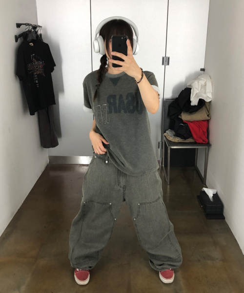 KICHUL（キチョル）の「Faded Army T-shirt (Washed Khaki)（Tシャツ/カットソー・レディース・その他・SMALL/MEDIUM/LARGE）」の6枚目の写真