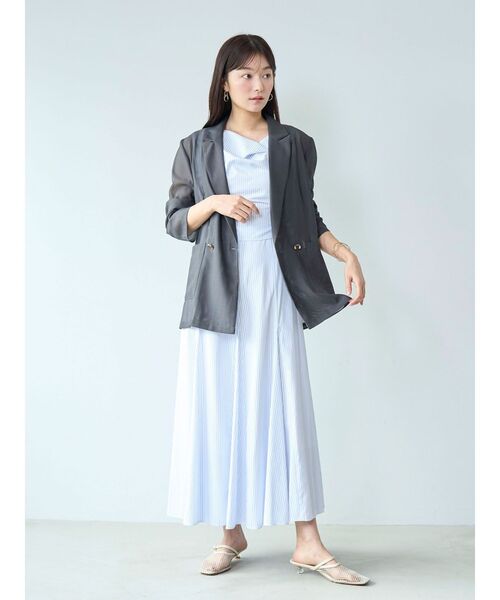 LAGUNAMOON(ラグナムーン)の「メッシュダブルテーラードジャケット 【夏服】 【オフィスカジュアル】(テーラードジャケット・レディース・ライトグレー/チャコールグレー/ブラウン/ブラック/アイボリー・FREE)」の11枚目の写真