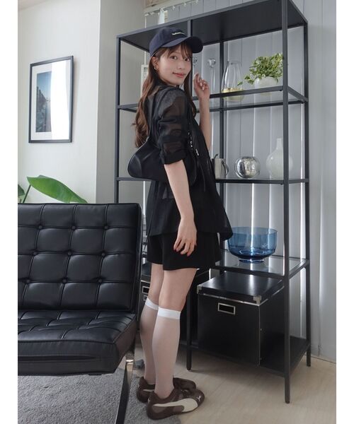 LAGUNAMOON(ラグナムーン)の「メッシュダブルテーラードジャケット 【夏服】 【オフィスカジュアル】(テーラードジャケット・レディース・ライトグレー/チャコールグレー/ブラウン/ブラック/アイボリー・FREE)」の16枚目の写真
