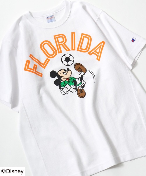 Champion(チャンピオン)の「Champion REVERSE WEAVE <ミッキーマウス> スポーツデザインプリントTシャツ(Tシャツ/カットソー・メンズ・ホワイト系その他/ネイビー/ホワイト/グレー系その他/グレー系その他2/ブラック・L/M/S)」の1枚目の写真