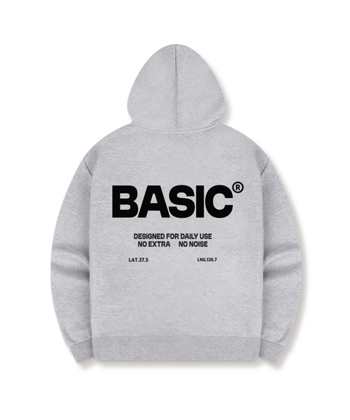 BASIC LABEL（ベーシックラベル）の「No Extra 2-Way Oversized Hoodie Zip-Up 4 Color [BLBH_2002]（パーカー・レディース・ホワイト/ブラック/ネイビー/グレー・SMALL/MEDIUM/LARGE/X-LARGE）」の3枚目の写真